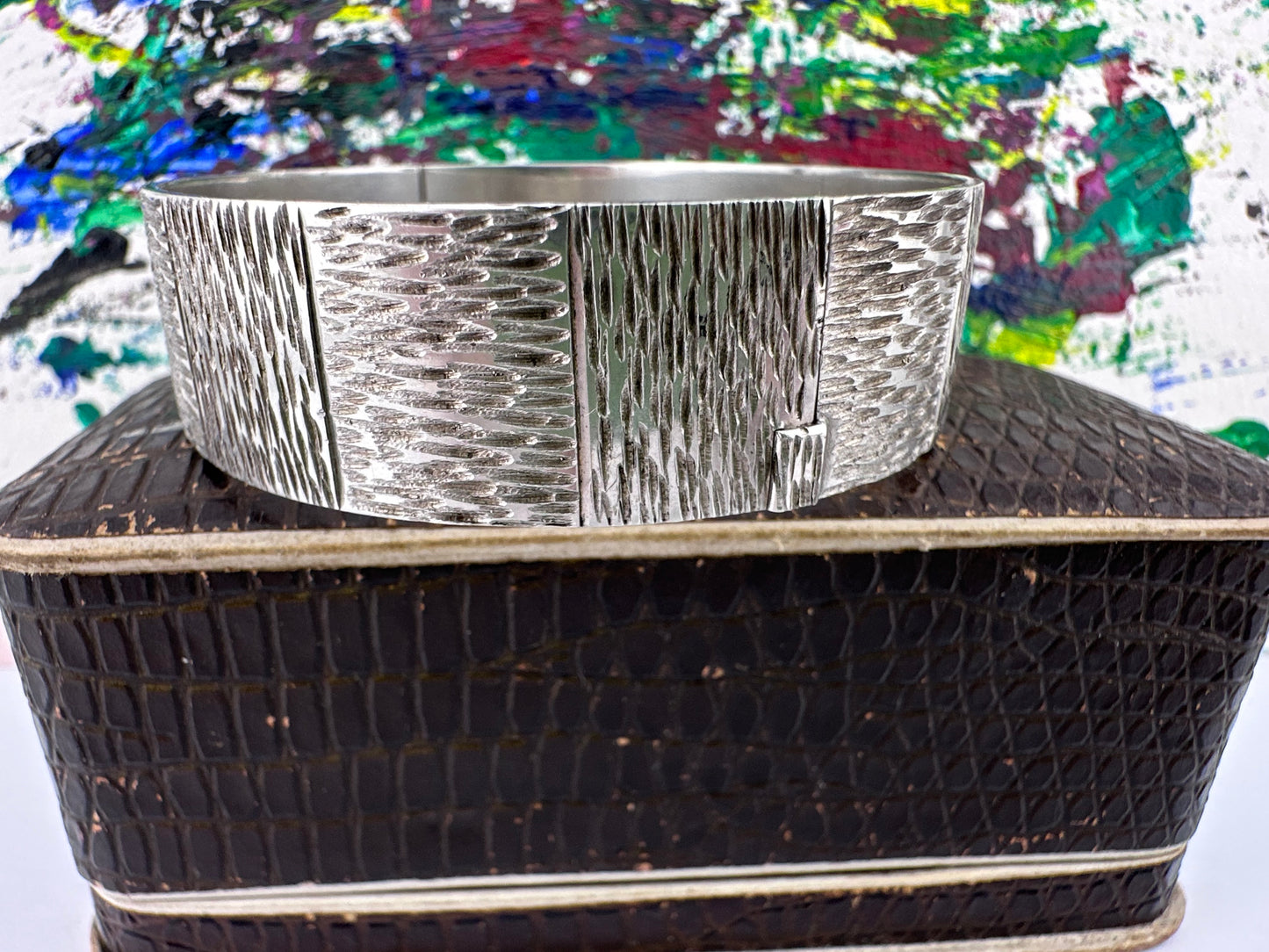 Sterling Silver 1970s hinged Bangle