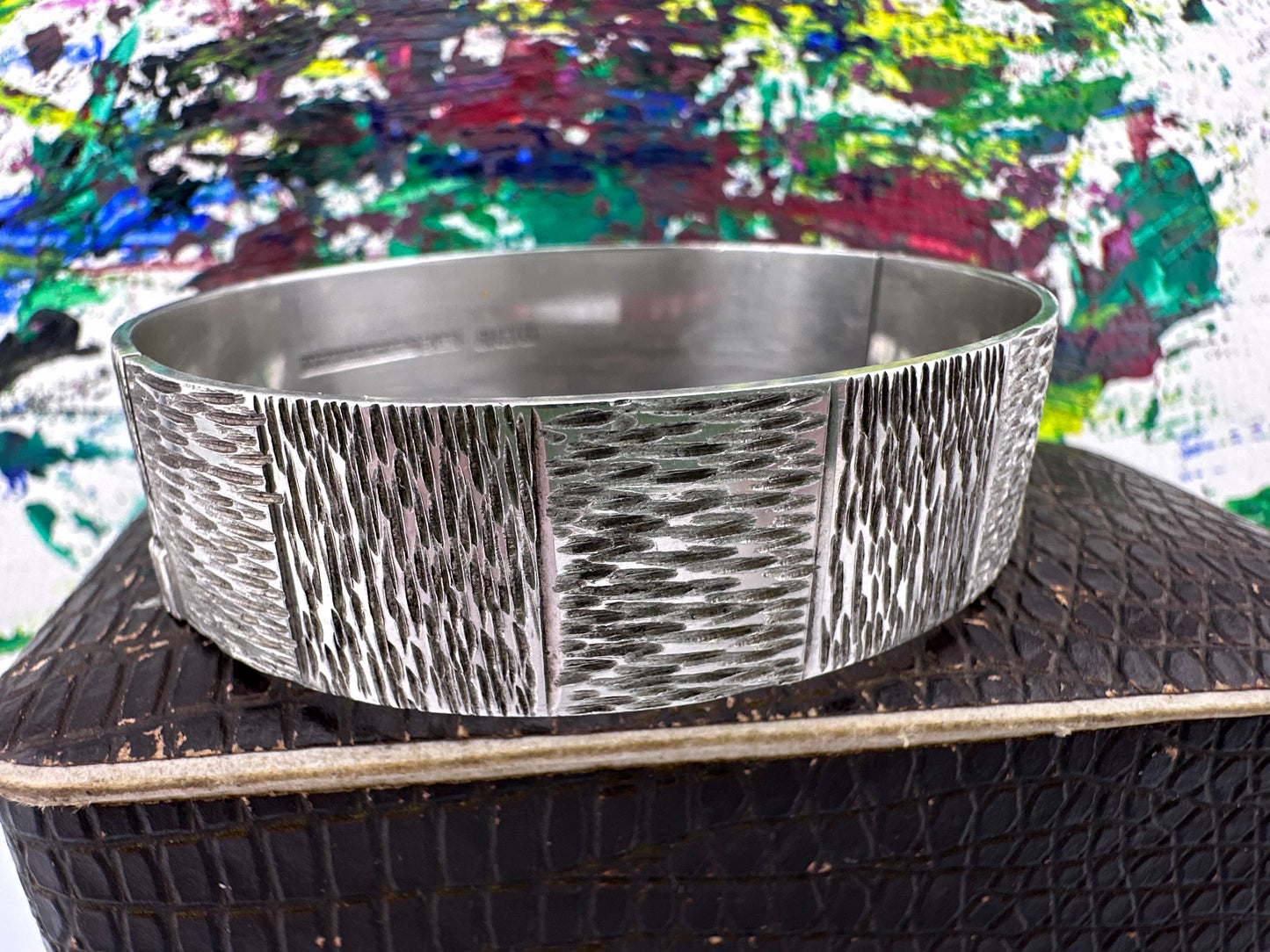 Sterling Silver 1970s hinged Bangle