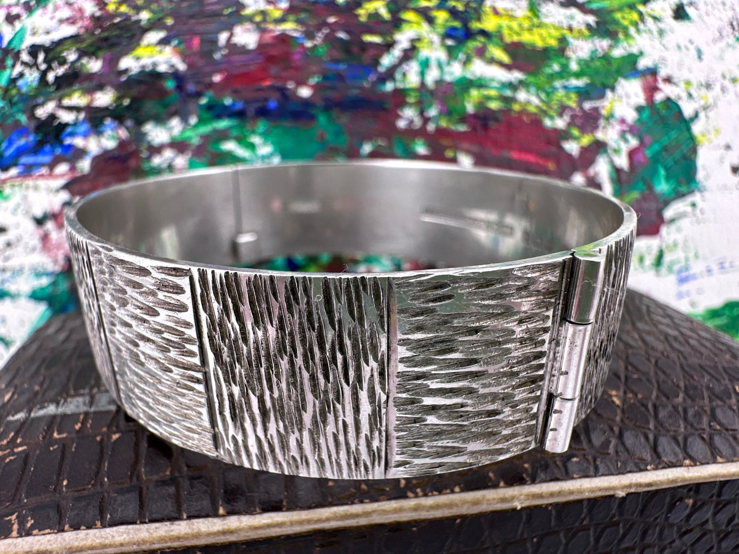 Sterling Silver 1970s hinged Bangle