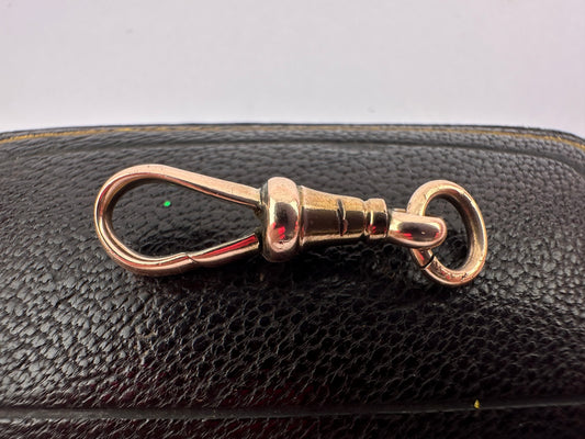 Antique 9ct Rose Gold Swivel Dog Clip