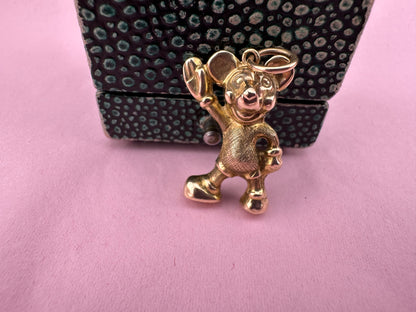 Vintage 9ct Gold Mickey Mouse Charm, 2.23g, 1963, made by George Jensen