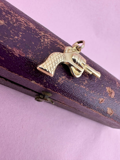 Vintage 9ct Gold Pistol Charm, 1.17g