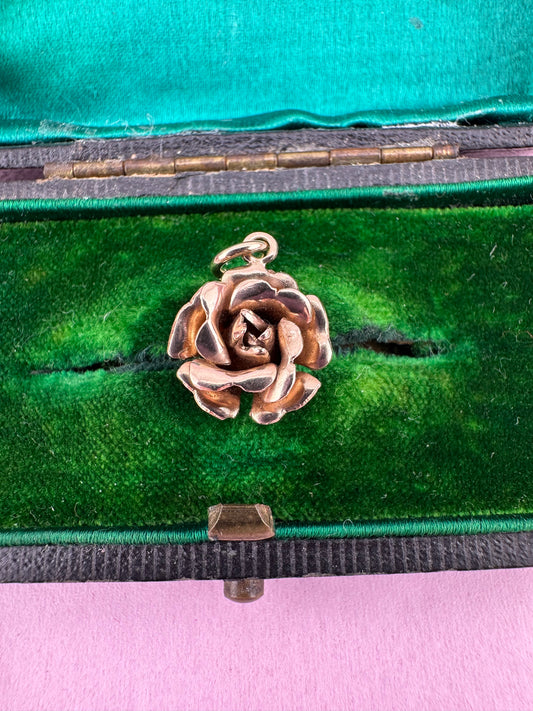 9ct Rose Gold Rose/Flower Charm