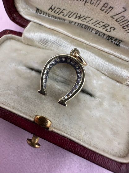 9ct Gold Diamond Horseshoe charm