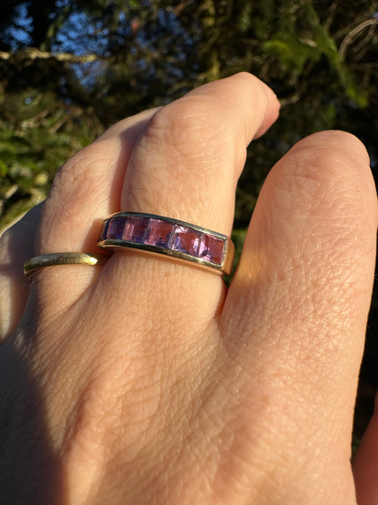 9ct Amethyst Stacker ring, size N