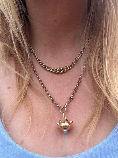 Vintage 9ct gold Rolo/belcher chain with original dog clip