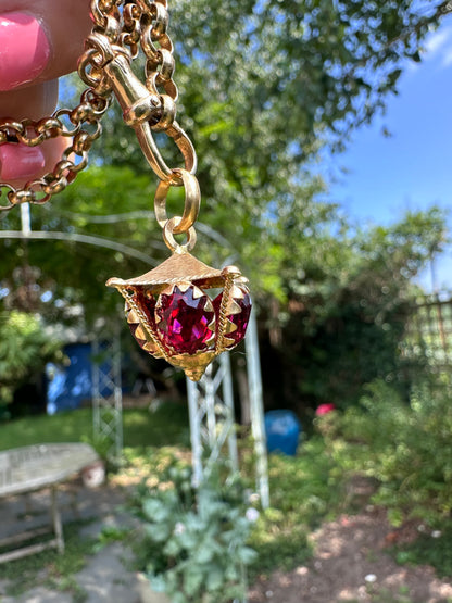 18ct Garnet Lantern Pendant