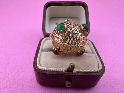 18ct Lattice/Basket Sputnik with paste stones