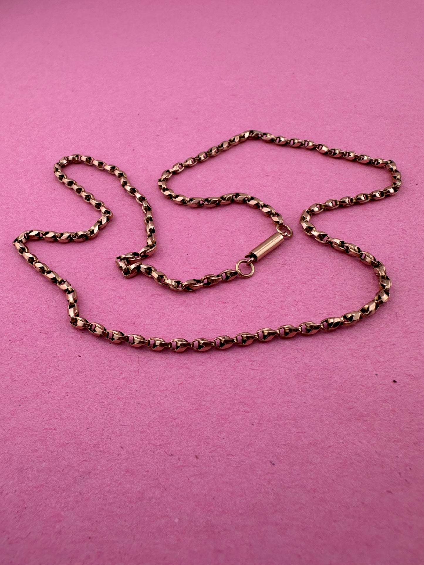 Antique 9ct Gold Tulip chain, 19.5inches, 6.31g