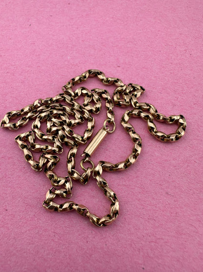 Antique 9ct Gold Tulip chain, 19.5inches, 6.31g