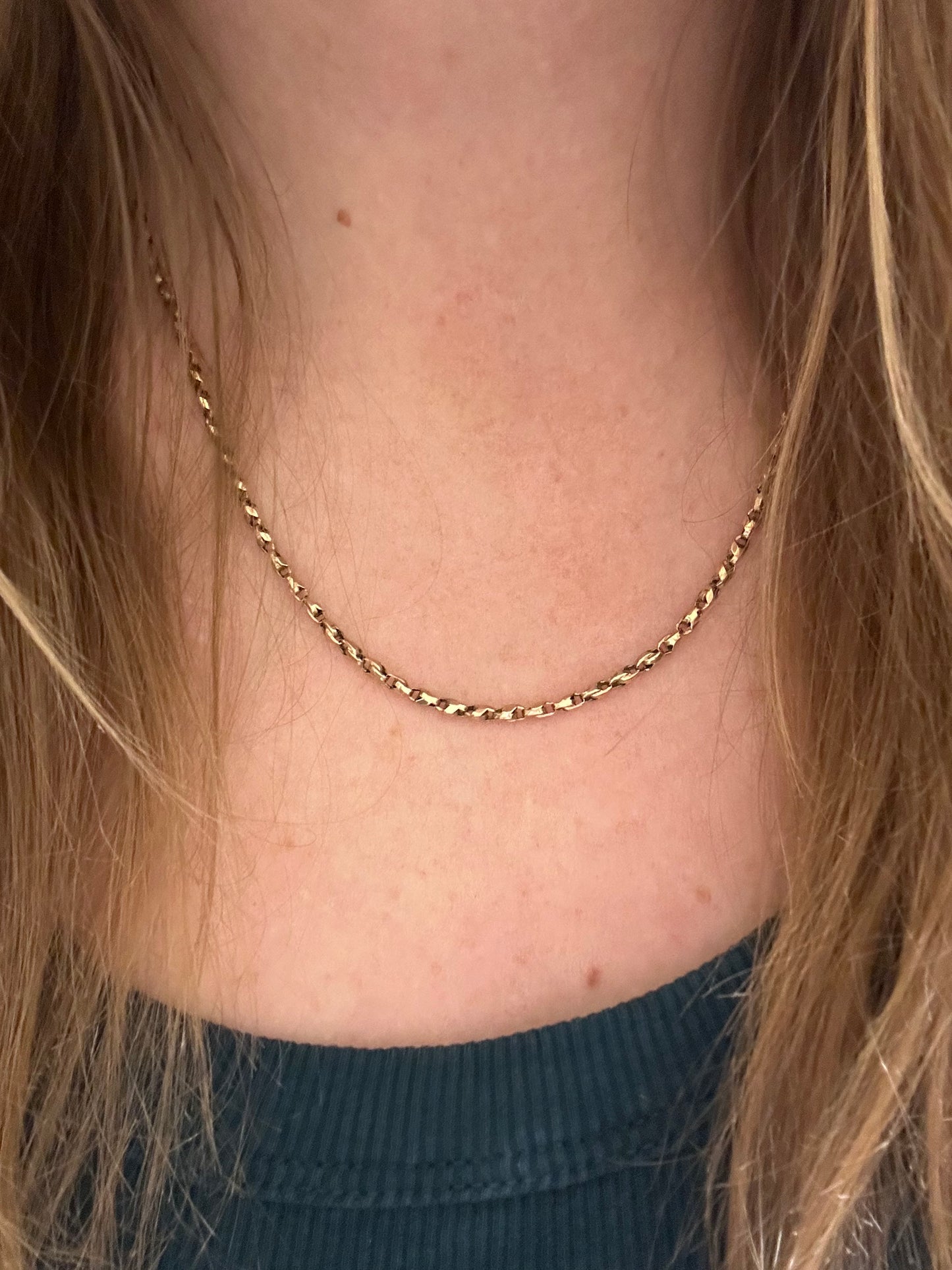Antique 9ct Gold Tulip chain, 19.5inches, 6.31g