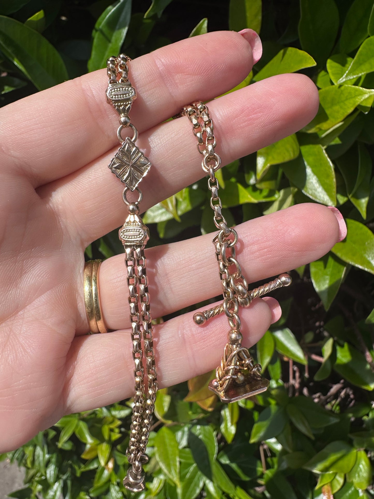 Antique 9ct Gold Albertina chain extender or bracelet