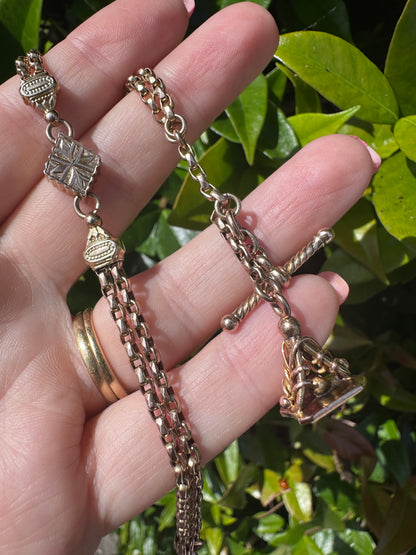 Antique 9ct Gold Albertina chain extender or bracelet