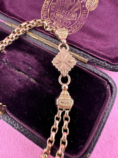 Antique 9ct Gold Albertina chain extender or bracelet