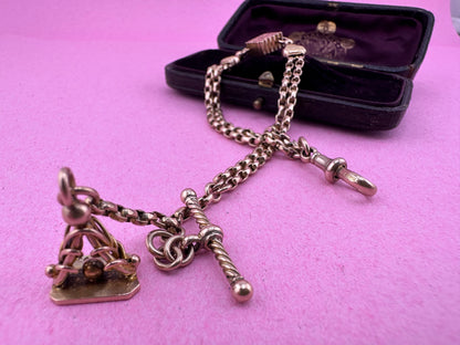 Antique 9ct Gold Albertina chain extender or bracelet