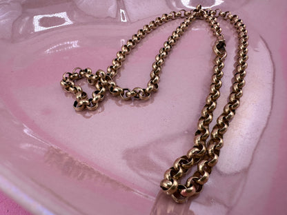 Vintage 9ct gold Rolo/belcher chain with original dog clip