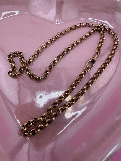 Vintage 9ct gold Rolo/belcher chain with original dog clip