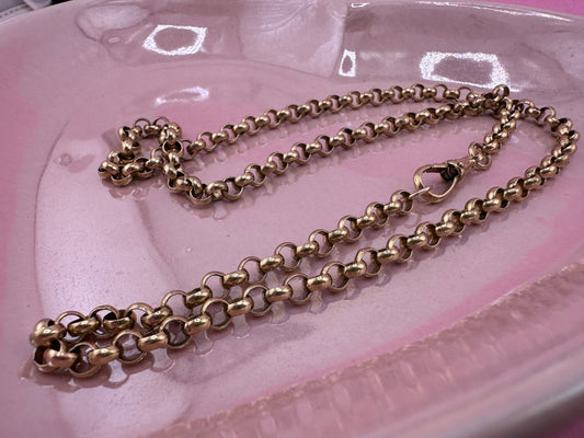 Vintage 9ct gold Rolo/belcher chain with original dog clip