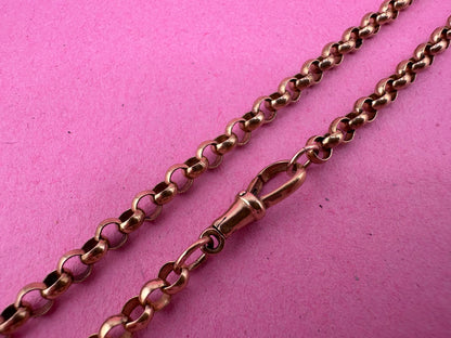 Vintage 9ct gold Rolo/belcher chain with original dog clip