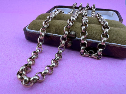 Vintage 9ct gold Rolo/belcher chain with original dog clip