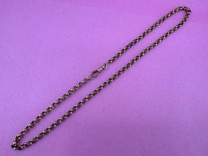 Vintage 9ct Yellow Gold Rolo/belcher chain with antique flat edged dog clip