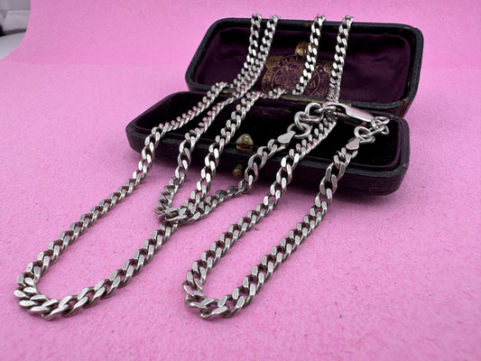 Sterling silver Flat curb chain