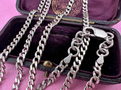 Sterling silver Flat curb chain