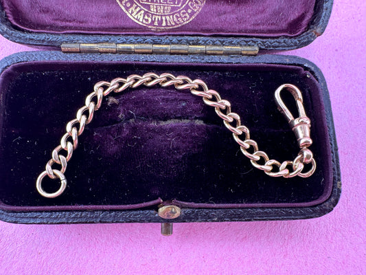 Vintage 9ct Peachy Gold Hollow curb extender