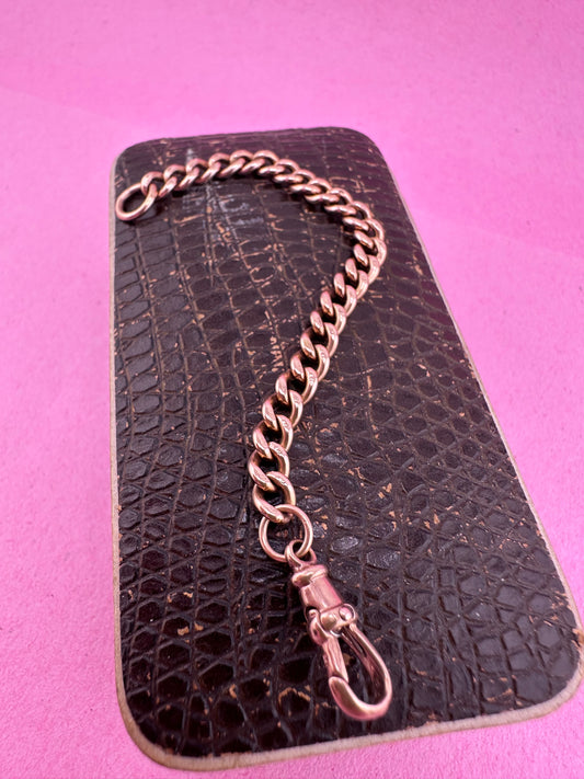 Antique 9ct Rose Curb Extender with Vintage dog clip.