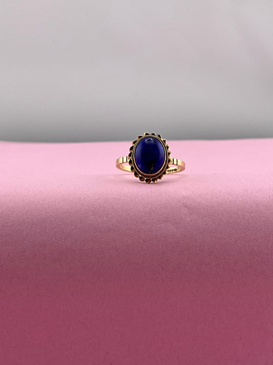 Vintage 9ct Lapis Lazuli Solitaire ring