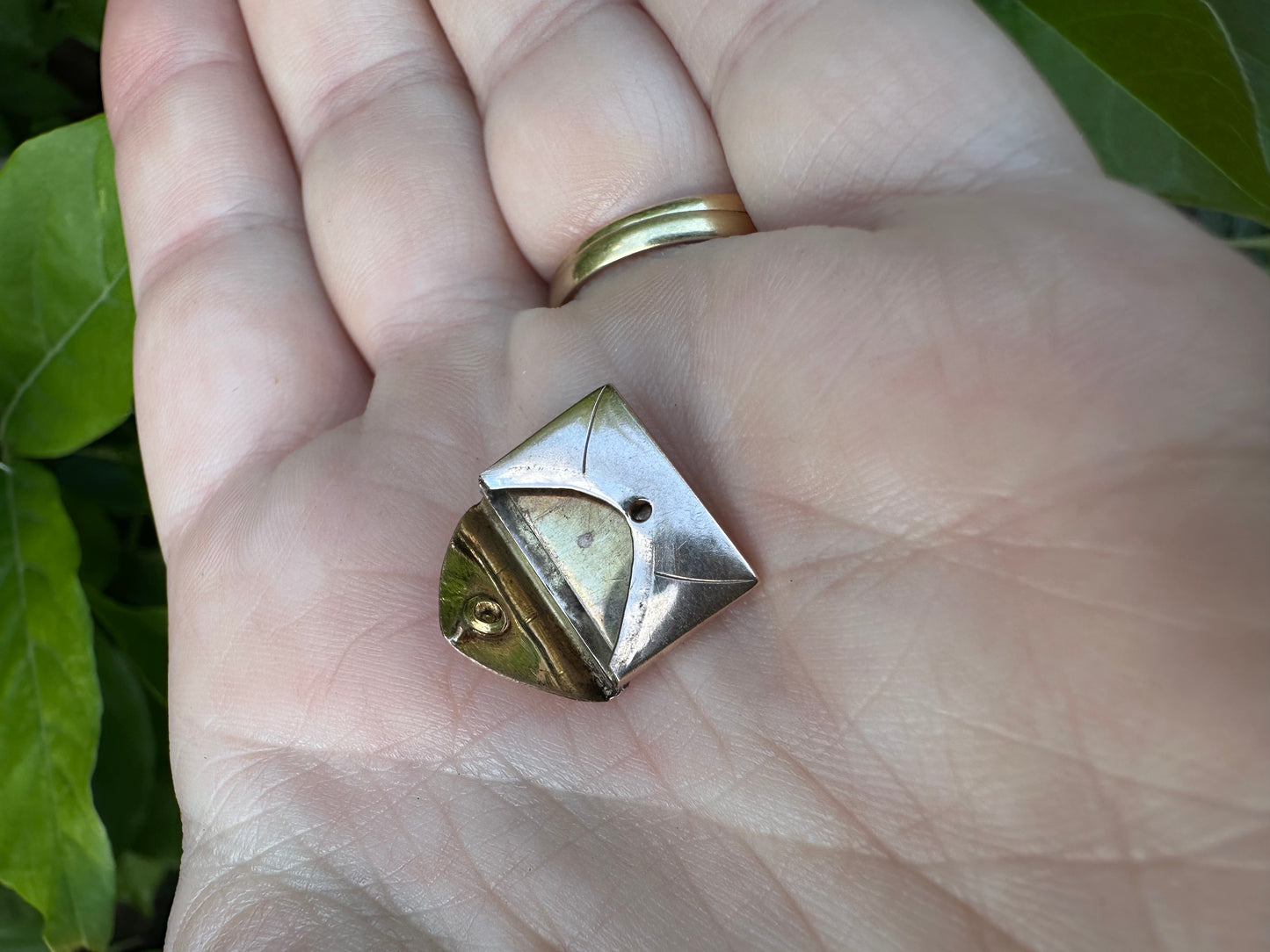 9ct Rose Gold articulated Envelope Charm with seed pearl