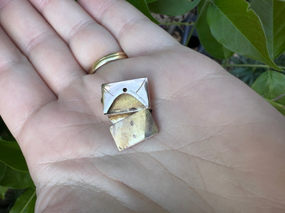 9ct Rose Gold articulated Envelope Charm with seed pearl