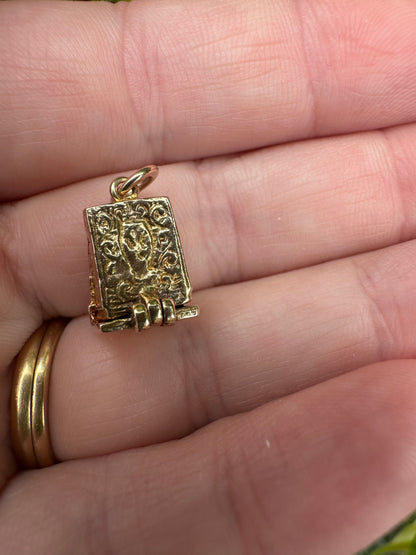 Vintage 9ct Gold Cash register charm, bottom opens