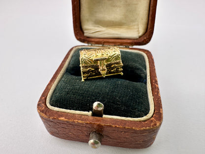 Reserved for Teigan Vintage 9ct Gold Articulated Treasure chest charm with diamonds