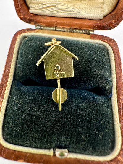 9ct Gold Articulated Cuckoo Clock with moving pendulum