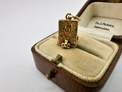 Vintage 9ct Gold Cash register charm, bottom opens