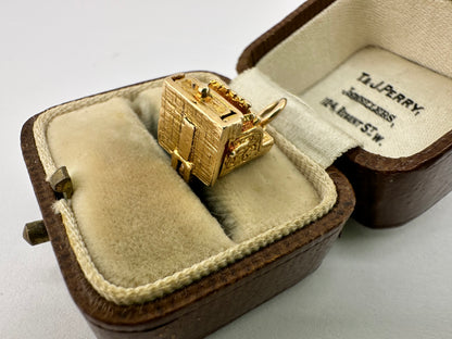 Vintage 9ct Gold Cash register charm, bottom opens