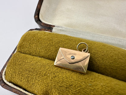 9ct Rose Gold articulated Envelope Charm with seed pearl
