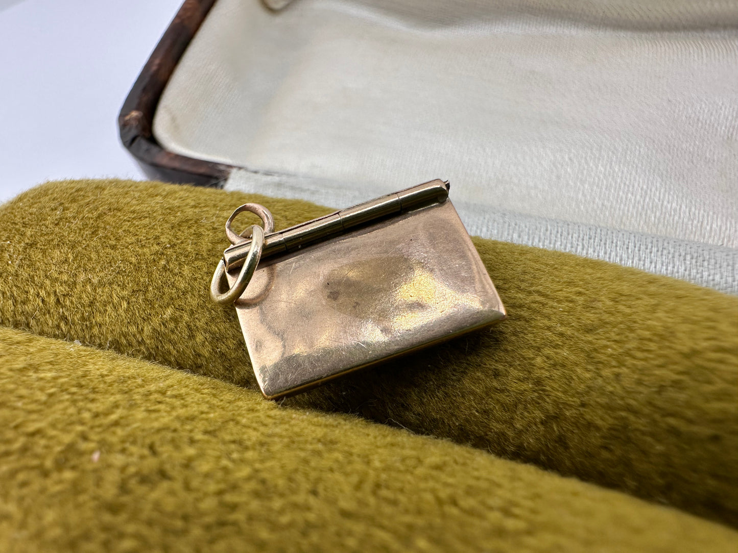 9ct Rose Gold articulated Envelope Charm with seed pearl