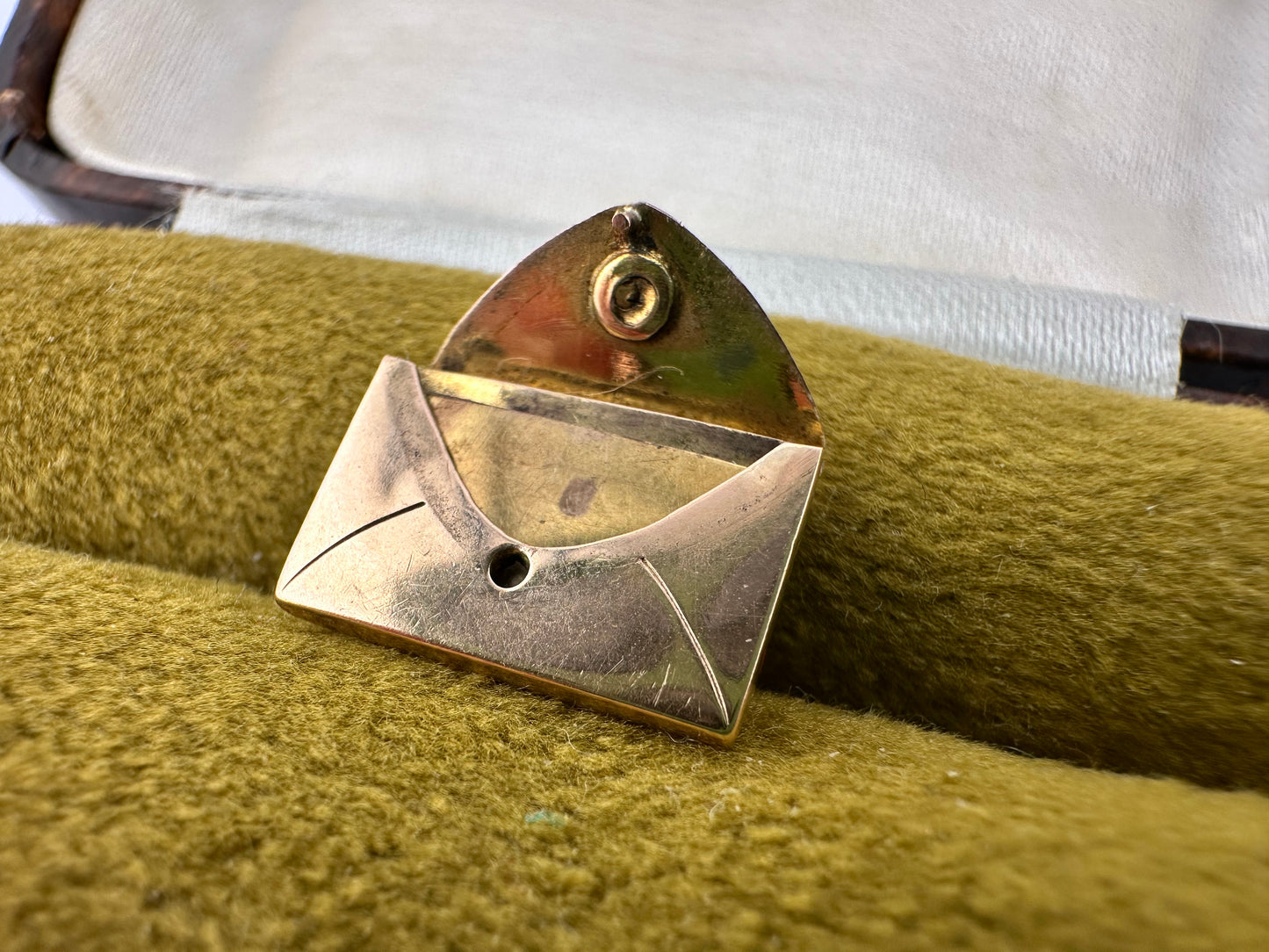 9ct Rose Gold articulated Envelope Charm with seed pearl