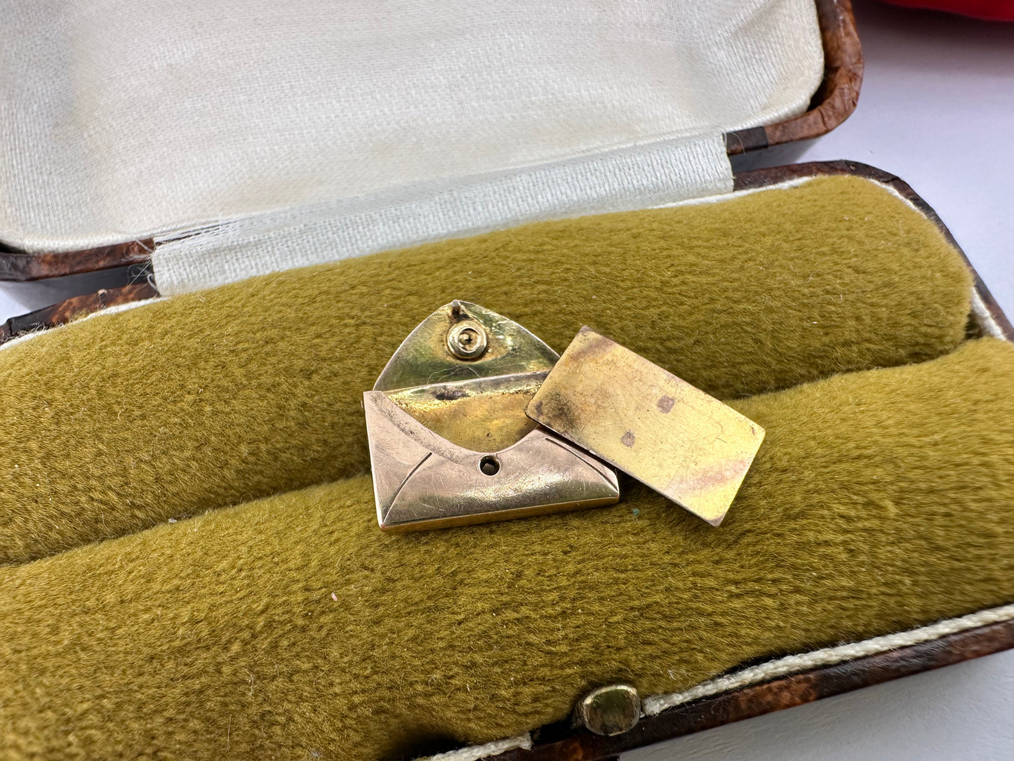 9ct Rose Gold articulated Envelope Charm with seed pearl