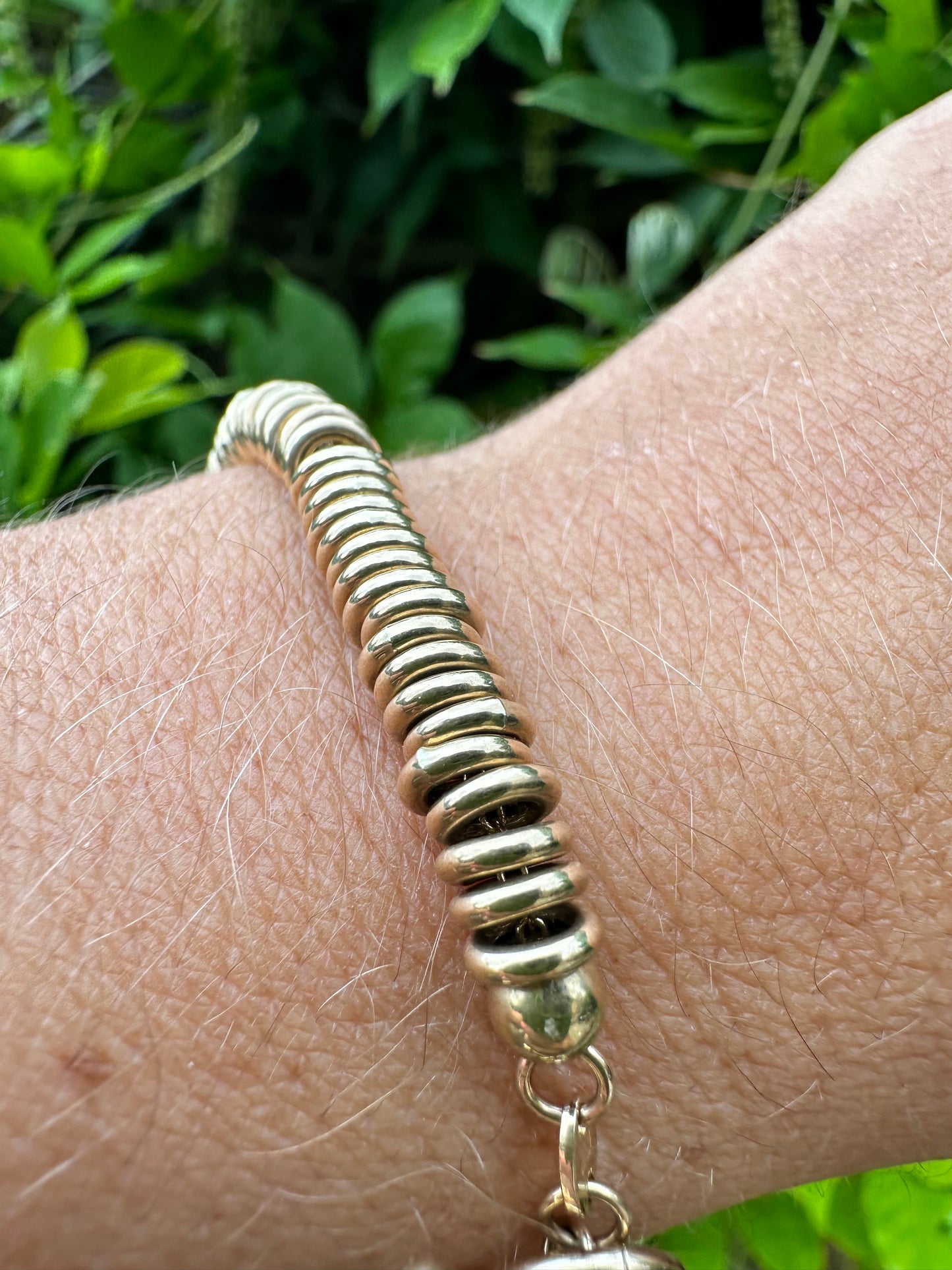 Vintage 9ct Rondelle bead bracelet with toggle clasp