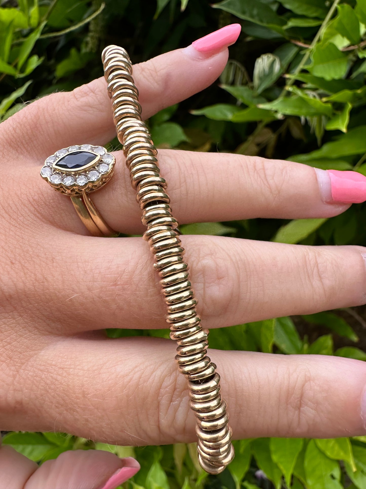 Vintage 9ct Rondelle bead bracelet with toggle clasp