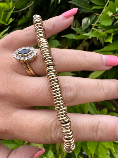 Vintage 9ct Rondelle bead bracelet with toggle clasp