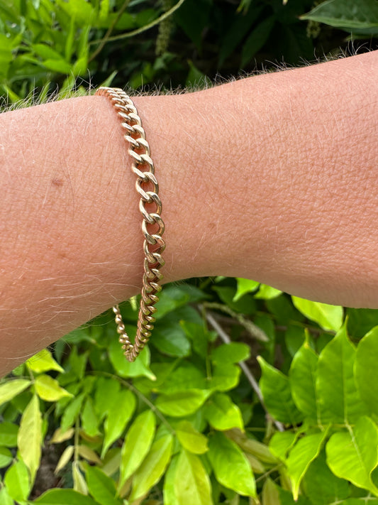 Vintage 9ct Peachy Gold curb bracelet