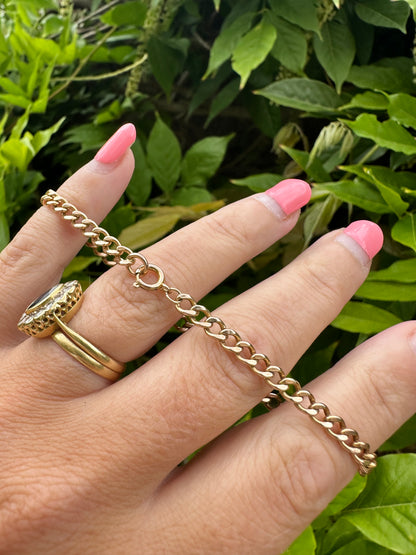 Vintage 9ct Peachy Gold curb bracelet