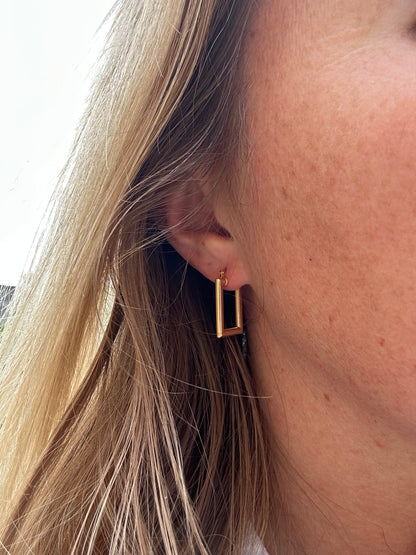 9ct Gold Rectangular Hoops