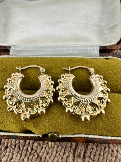9ct Gold Gypsy Creole hoops