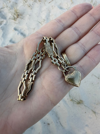 Reserved for Karen- 9ct bean & gate bracelet