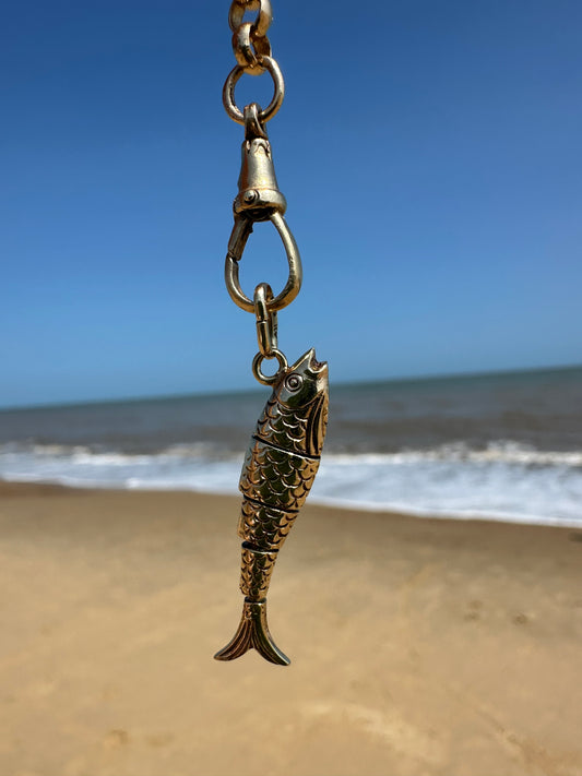 Vintage 9ct Gold Articulated Fish Charm